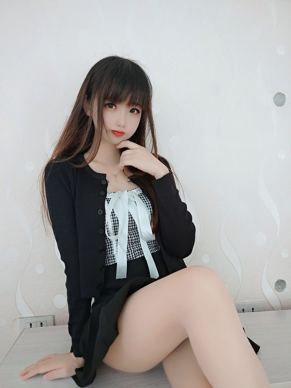雪琪SAMA 肉丝连衣裙 34P4V